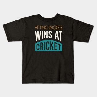 Cricket Hitting Wickets Wins at Cricket Kids T-Shirt